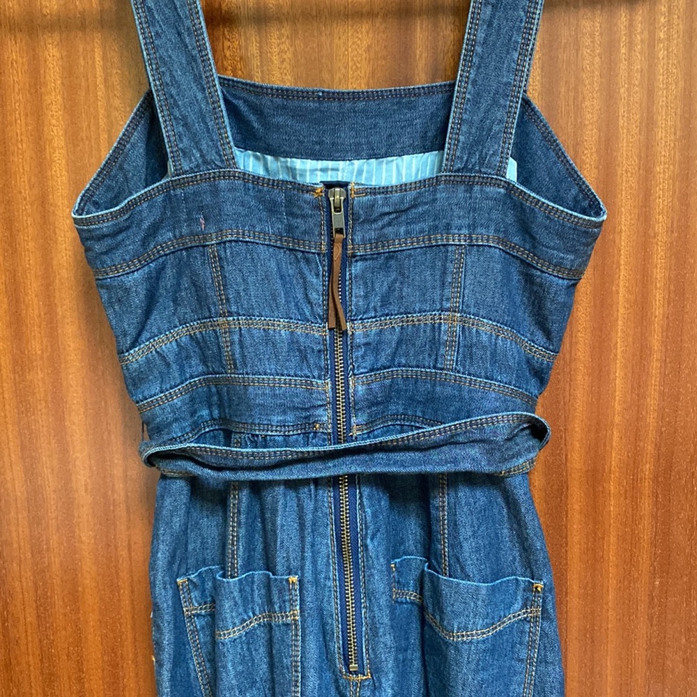 Anthropologie Pilcro Denim Blue Wide-Leg Jumpsuit - Picture 7 of 12